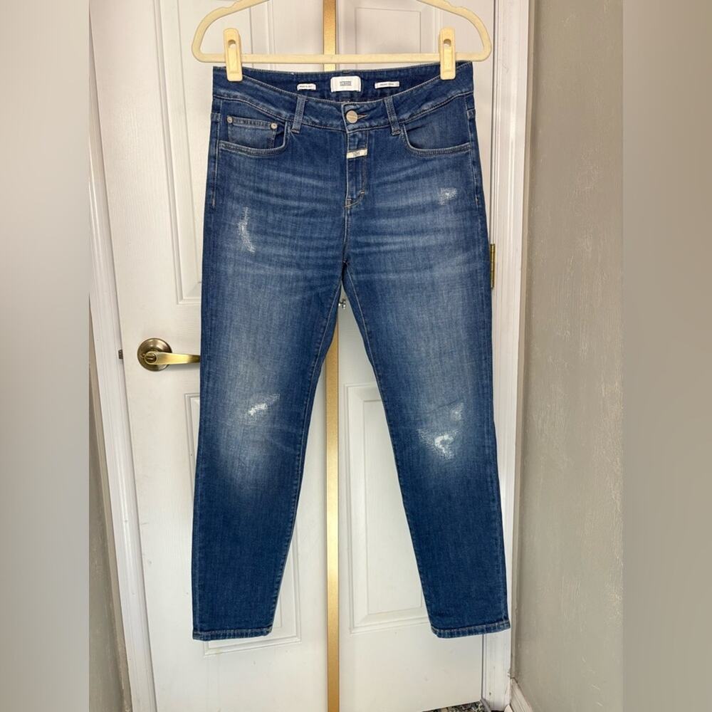 Closed Jeans Distressed Ankle Skinny High Rise Leg Pants size 29 Italian Denim - Picture 2 of 9